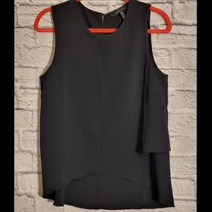 ⬇️🥳BCBGMAXAZRIA Asymmetrical Layered Black Fancy Tank Top
